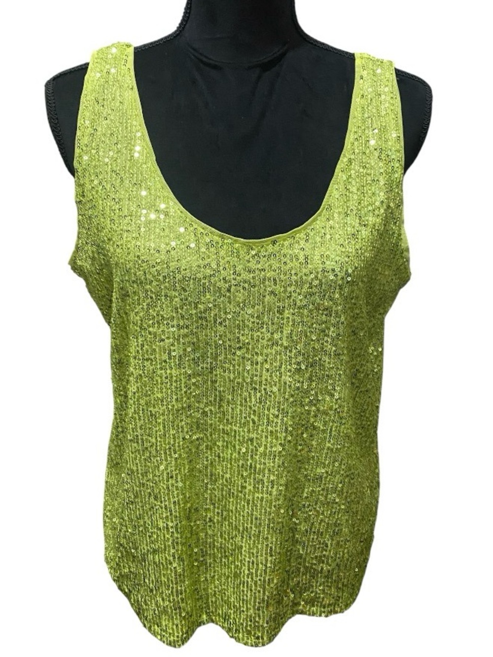 Anne Klein Lime Sequin Tank